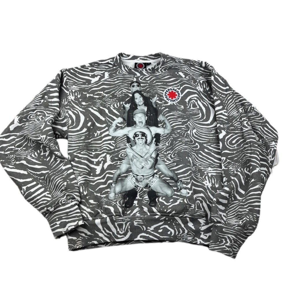 Red Hot Chili Peppers Gray Graphic Crewneck Sweatshirt